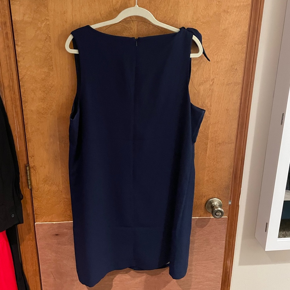 Lilly Pulitzer Navy Blue Embroidered V-Neck Mini Dress - Picture 3 of 6